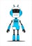Blue Friendly Android Robot Character