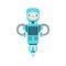 Blue Friendly Flying Android Robot Character Vector Cartoon Illustration
