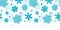 Blue Frost Snowflakes Horizontal Seamless Pattern