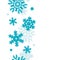 Blue Frost Snowflakes Vertical Seamless Pattern