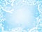 Blue frozen winter background with snowflakes