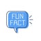 Blue fun fact infographic icon.