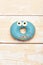 Blue funny surprised donut