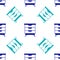 Blue Furniture nightstand icon isolated seamless pattern on white background. Vector