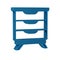 Blue Furniture nightstand icon isolated on transparent background.