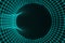 Blue futuristic digital technologic tunnel Black hole animation 3d rendering
