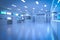 Blue futuristic laboratory interior in semiconductor manufacturing factory