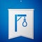 Blue Gallows rope loop hanging icon isolated on blue background. Rope tied into noose. Suicide, hanging or lynching