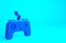 Blue Gamepad icon isolated on blue background. Game controller. Minimalism concept. 3d illustration 3D render
