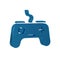 Blue Gamepad icon isolated on transparent background. Game controller.