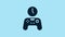 Blue Gamepad of time icon isolated on blue background. Time to play games. Game controller. 4K Video motion graphic