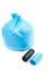 Blue garbage bag