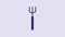 Blue Garden pitchfork icon isolated on purple background. Garden fork sign. Tool for horticulture, agriculture, farming