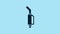 Blue Gasoline pump nozzle icon isolated on blue background. Fuel pump petrol station. Refuel service sign. Gas station