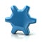 Blue gear settings icon 3d illustration