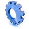 Blue gear wheel symbol