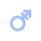 Blue gender symbol of androgyne