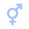 Blue gender symbol of bigender