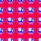 Blue Genetic engineering modification on laptop icon isolated seamless pattern on red background. DNA analysis, genetics