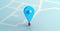 Blue geolocation marker on the map in 3D style. Navigation system. Pin