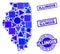 Blue Geometric Mosaic Illinois State Map and Seals