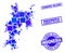 Blue Geometric Mosaic Komodo Island Map and Seals
