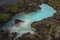 Blue geothermal lake