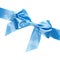 Blue gift bow with diagonal ribbon