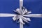 Blue gift with silver bow
