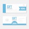 Blue Gift voucher template with colorful pattern,cute gift voucher certificate coupon design template