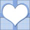 Blue Gingham with Heart Center and Ribbon Background for your me