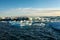 Blue glacier ice, iceberg, Jokulsarlon lagoon, Iceland