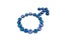 Blue Glass Beads Male Symbol
