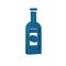 Blue Glass bottle of vodka icon isolated on transparent background.