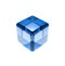 Blue glass cube isolated