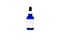 Blue glass eyedropper bottle isolated on white, with blank white label for adding your own text or logo. Bottle is transparent and