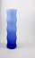 Blue glass flower vase with white gradation