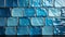 A blue glass tile wall background