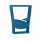 Blue Glass of vodka icon isolated on transparent background.