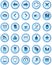 Blue Glass web icons, buttons
