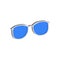 Blue Glasses, Eyeglasses symbol. Flat Isometric Icon or Logo