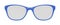 Blue glasses on white background