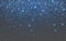 Blue glitter sparkle on a transparent background. Vibrant background with twinkle lights. Vector illustration