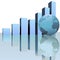 Blue Global Profit Growth Charts with World Globe