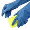 Blue gloves with sponge