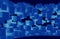 Blue glowing 3d cubes conceptual digital network