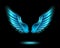 Blue glowing angel wings vector illustration