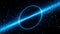 Blue glowing artificial gravitational lens in space