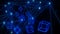 Blue glowing blocks blockchain technology wallpaper