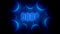 Blue Glowing Blurry Number 9000 Outlines Neon Light Inside Cinematic Circles Frame Backlight Effect